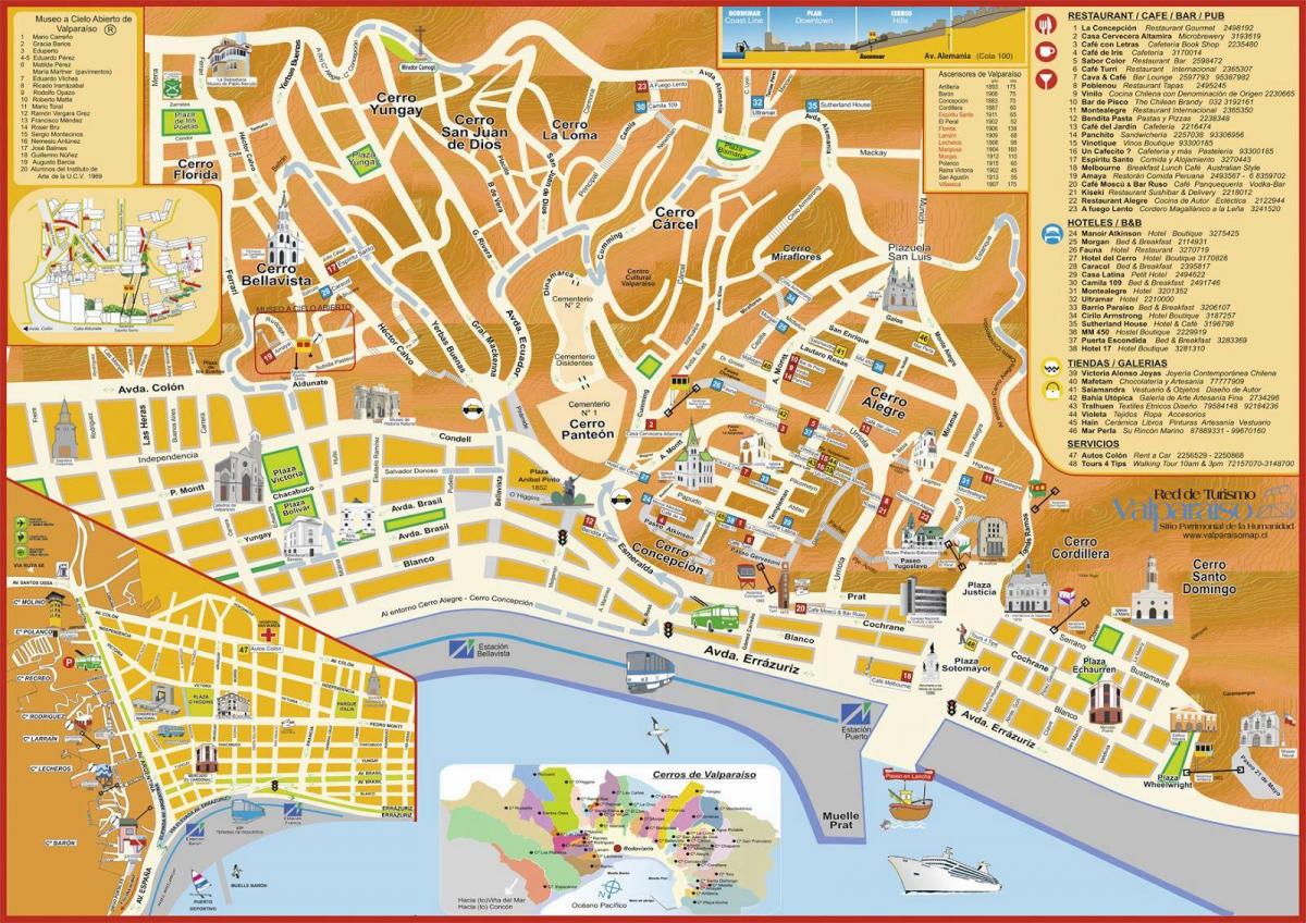 турыстычная карта Чылі вальпараіса