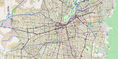 Карта горада Сант'яга Чылі